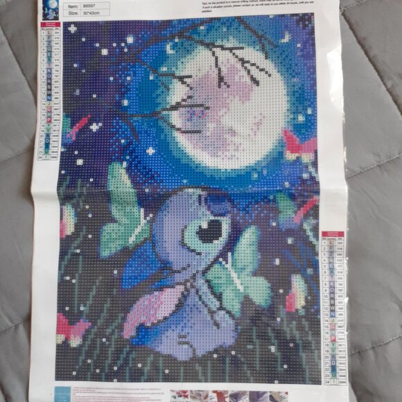 Stitch Diamond Painting Kit for Adults and Kids Cartoon Stitch Lilo Art 5D NEW - Picture 7 of 9